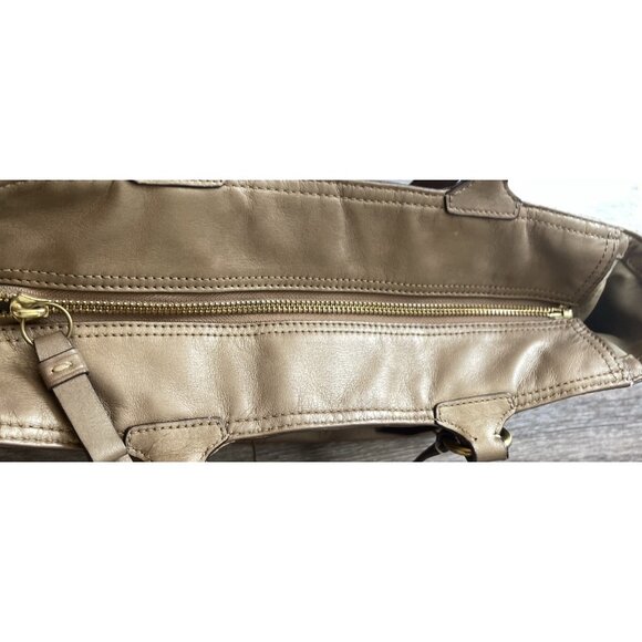 Vintage Coach Gallery Embossed Leather Women’s Tote F20742 Brass Copper Brown - Picture 10 of 14